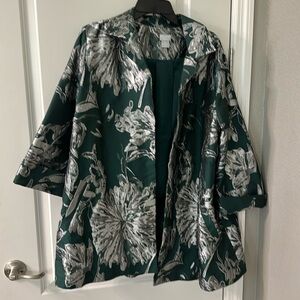 Chicos Green and silver jacket